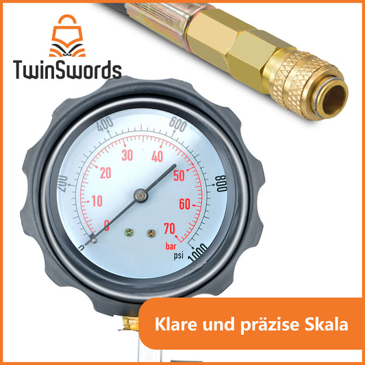 Kompressionsprüfer Set | Dieselmotor-Zylinder-Kompressions-Manometer-Druckdiagnosetester-Tool-Kit-Set 17-teiliges 1 Set von TwinSwords