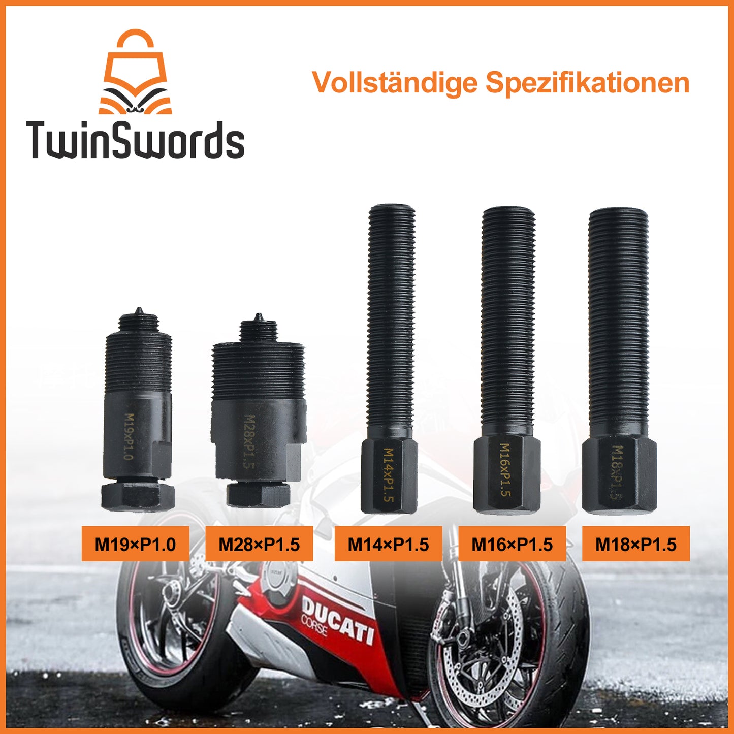 TwinSwords Motorcycle Flywheel Puller Set for Scooter Motorcycle Scooter 10-Piece 1 Set