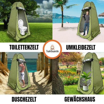 TwinSwords Pop up Umkleidezelt Toilettenzelt, Camping Duschzelt Mobile Outdoor Privatsphäre WC Zelt Lagerzelt, Tragbar