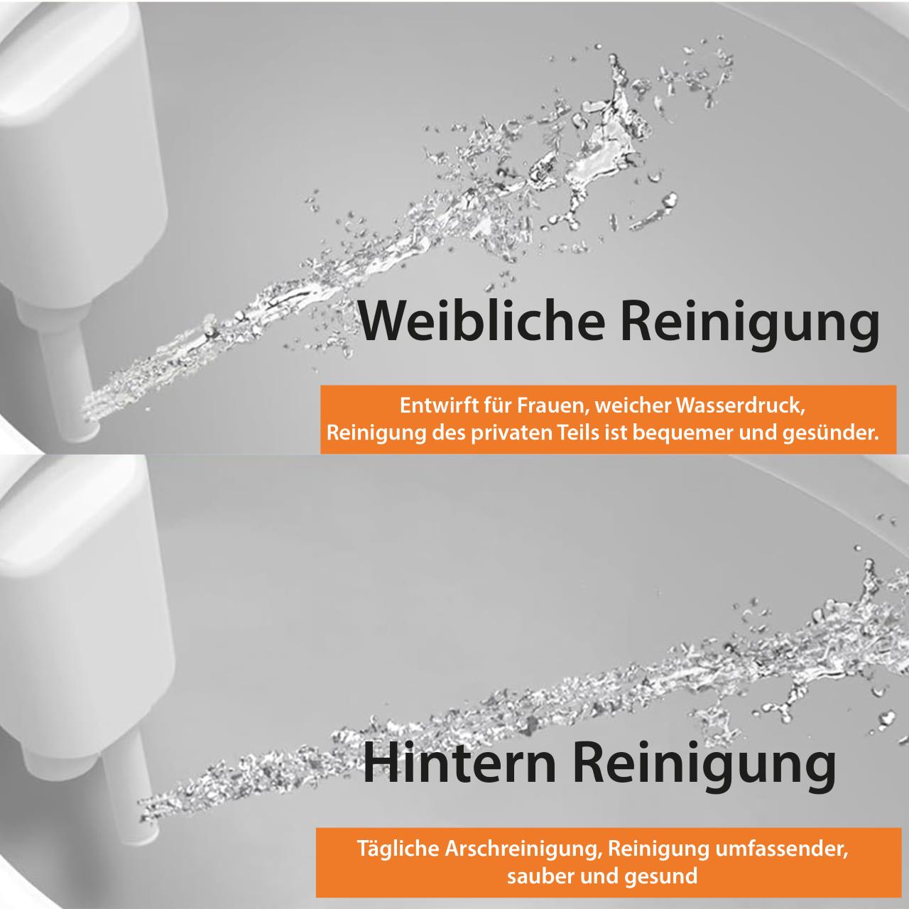 TwinSwords Ultra Slim Bidet | Dusch-WC zur optimalen Intimpflege | Einfach unter dem Klodeckel installieren | Taharet | funktioniert ohne Strom | ideale Hygiene durch Wasser