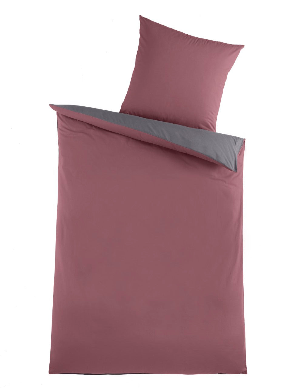 Renforce Bettwäsche Exklusiv 135/200+80/80, RSV 100% Baumwolle | Rosenholz/Anthrazit