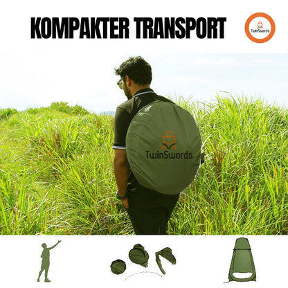 TwinSwords Pop up Umkleidezelt Toilettenzelt, Camping Duschzelt Mobile Outdoor Privatsphäre WC Zelt Lagerzelt, Tragbar