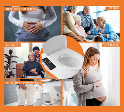 TwinSwords Ultra Slim Bidet | Dusch-WC zur optimalen Intimpflege | Einfach unter dem Klodeckel installieren | Taharet | funktioniert ohne Strom | ideale Hygiene durch Wasser