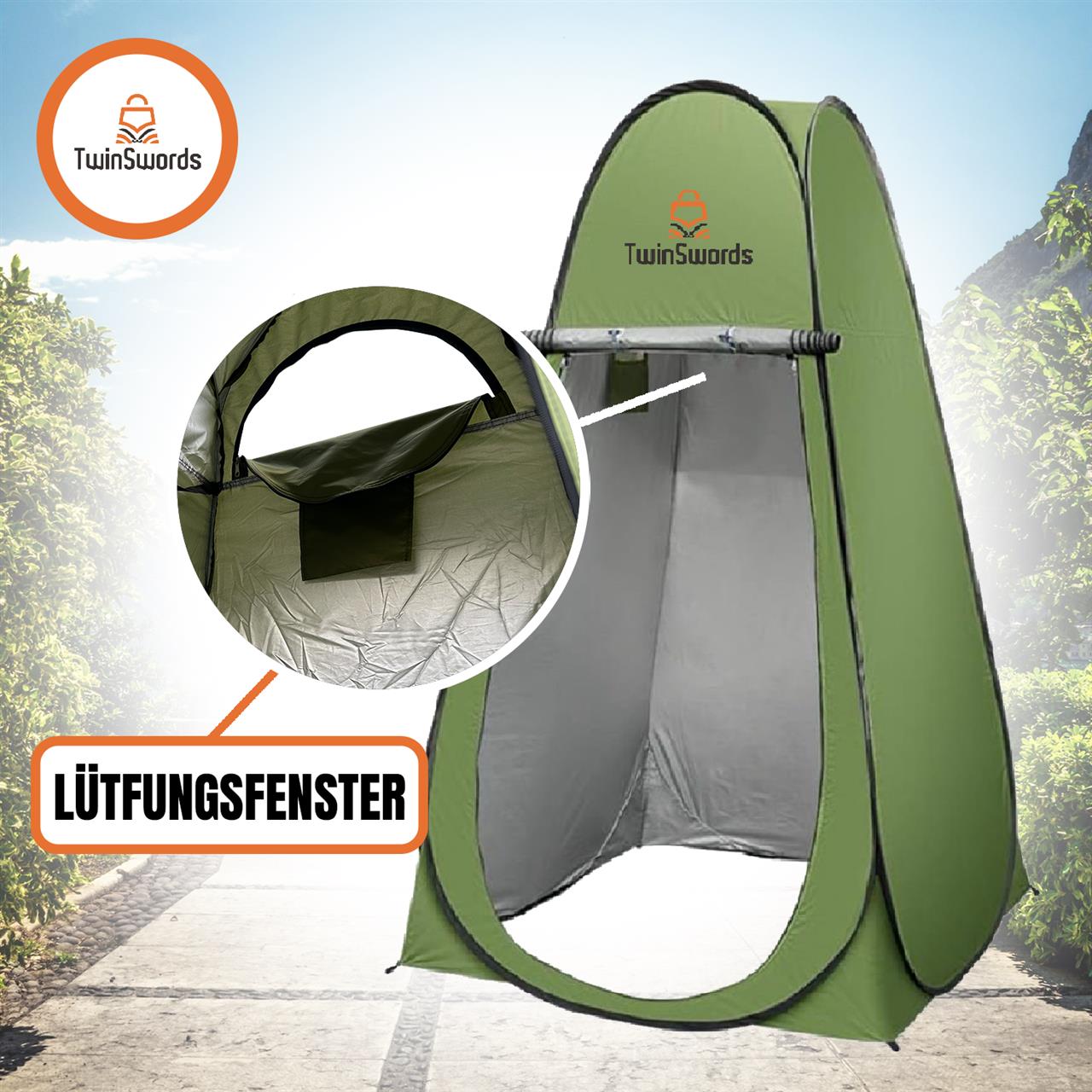 TwinSwords Pop up Umkleidezelt Toilettenzelt, Camping Duschzelt Mobile Outdoor Privatsphäre WC Zelt Lagerzelt, Tragbar