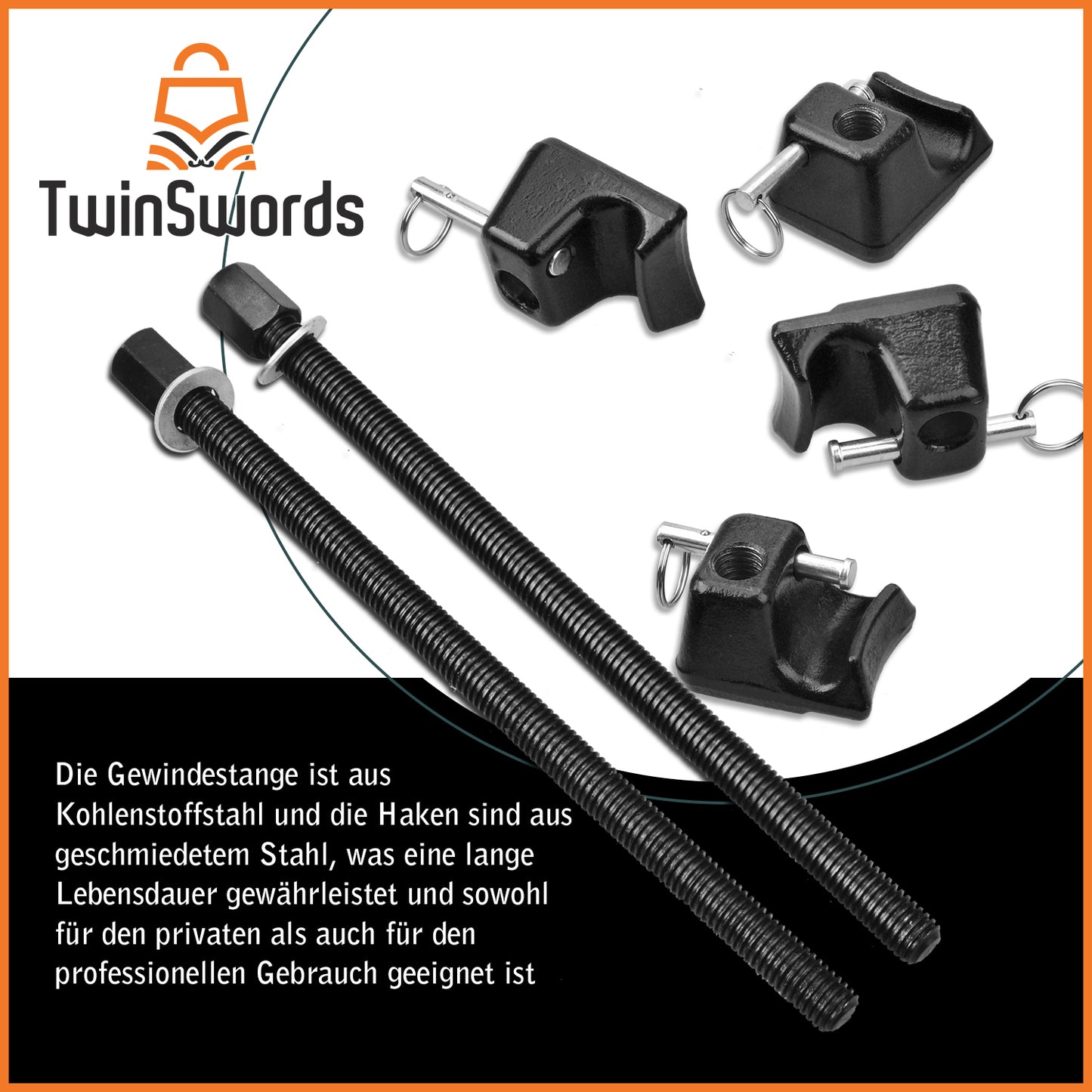 TwinSwords Federspanner für Auto KFZ | Feder Spanner Werkzeug 300MM | 2 Tlg. 1 Set