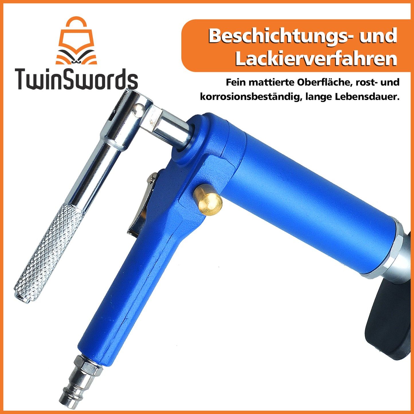 TwinSwords Pneumatischer Bremskolbenrücksteller | Druckluft Bremskolben Rücksteller Werkzeug set 23-teiliges 1 Set