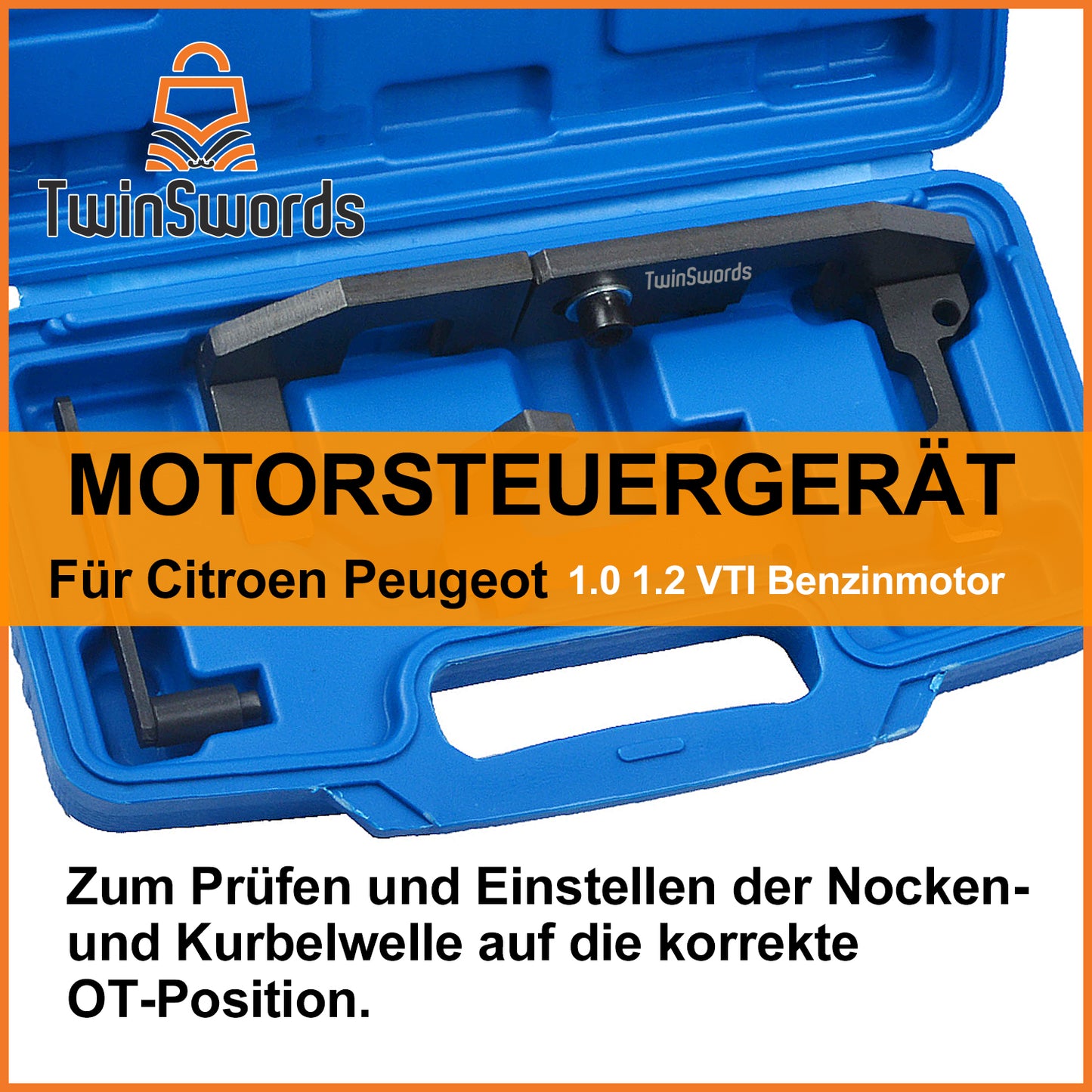TwinSwords Motor Steuerzeiten Einstellwerkzeug Kompatibel mit Citroen C3 C4 Peugeot 108 208 308 SUV 1.0 1.2 Vti 1 Set
