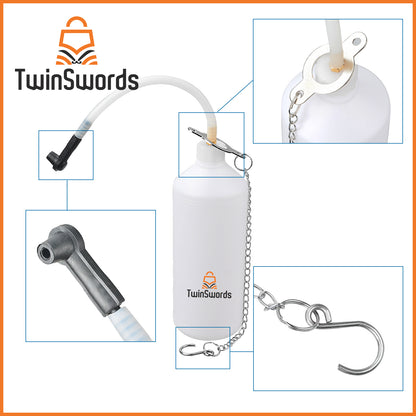 TwinSwords Bremsenentlüftungsgerät 3 LT | Bremsenentlüfter Bremsflüssigkeit wechseln | Bremsflüssigkeitswechselgerät mit 1L Absaugbehälter für E20 (ø45mm) 1 Set