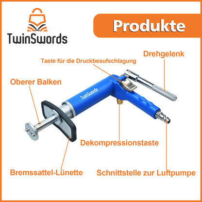 TwinSwords Pneumatischer Bremskolbenrücksteller | Druckluft Bremskolben Rücksteller Werkzeug set 23-teiliges 1 Set