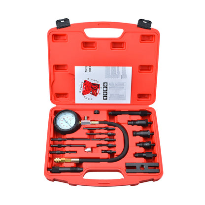 Compression tester set | Diesel Engine Cylinder Compression Gauge Pressure Diagnostic Tester Tool Kit Set 17pcs 1 Set by TwinSwords