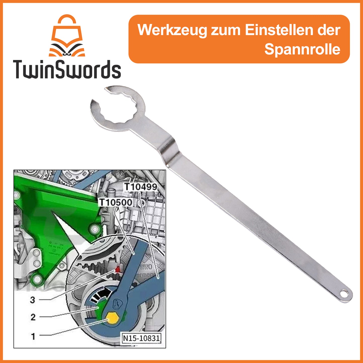 TwinSwords Nockenwellen werkzeug | Zahnriemen Werkzeug VW | Motor Einstellwerkzeug für VAG EA211 1.0L 1.2L 1.4L 1.6L FSI TSI TFSI 1 Set