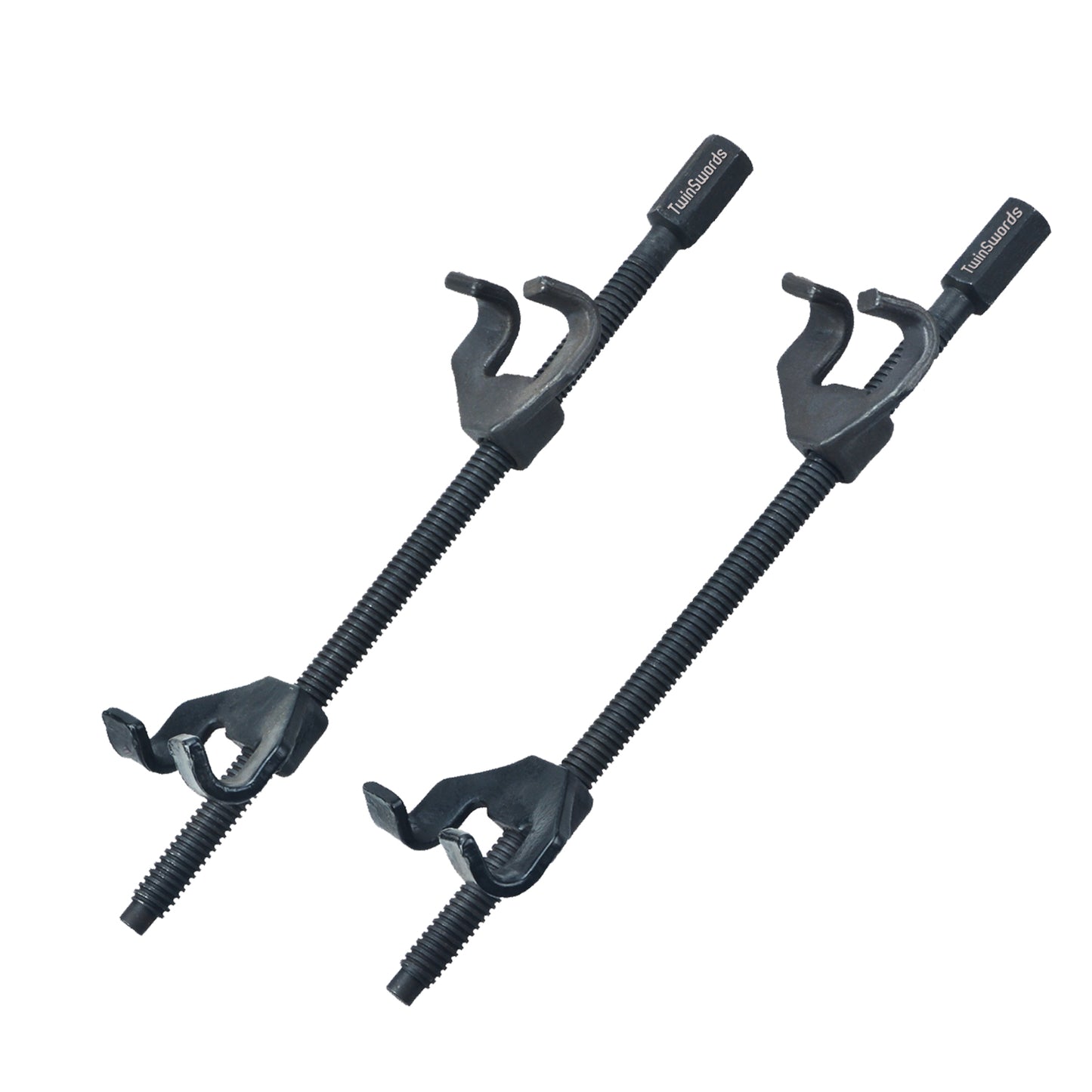 TwinSwords spring compressor set tool | Lowering tuning universal spring strut tension, up to 370mm. 2 pcs. 1 set