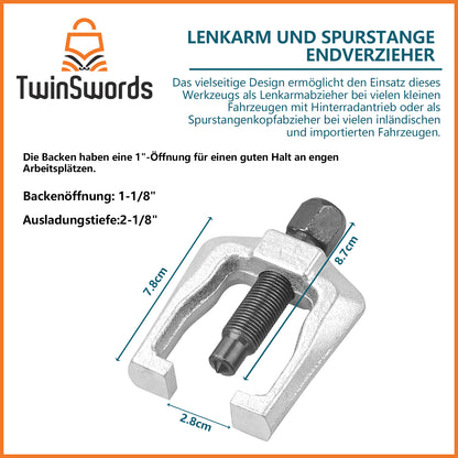 TwinSwords Kugelgelenk Abzieher Set | Spurstangenkopf Ausdrücker | Traggelenk Werkzeug 5 Tlg. 1 Set