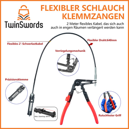 TwinSwords hose clamp pliers | Hose clamp pliers set | Hose clamp pliers | Swivel Jaw Flat Angle Band Car Tool 1 Set