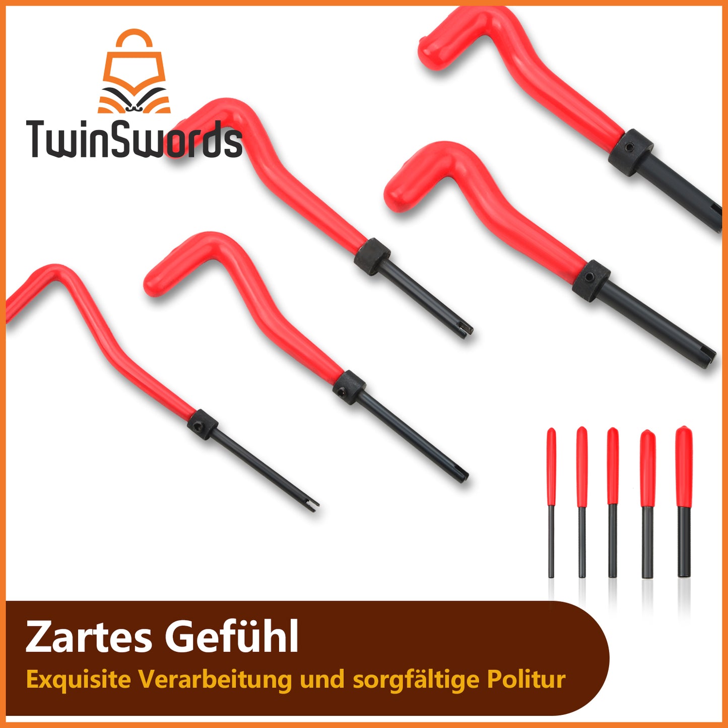 TwinSwords Gewinde Reparatur Set | Gewindereparatur Satz | Bohrer mit M5 M6 M8 M10 M12 | Einsätze Hülsen 131-teiliges 1 Set
