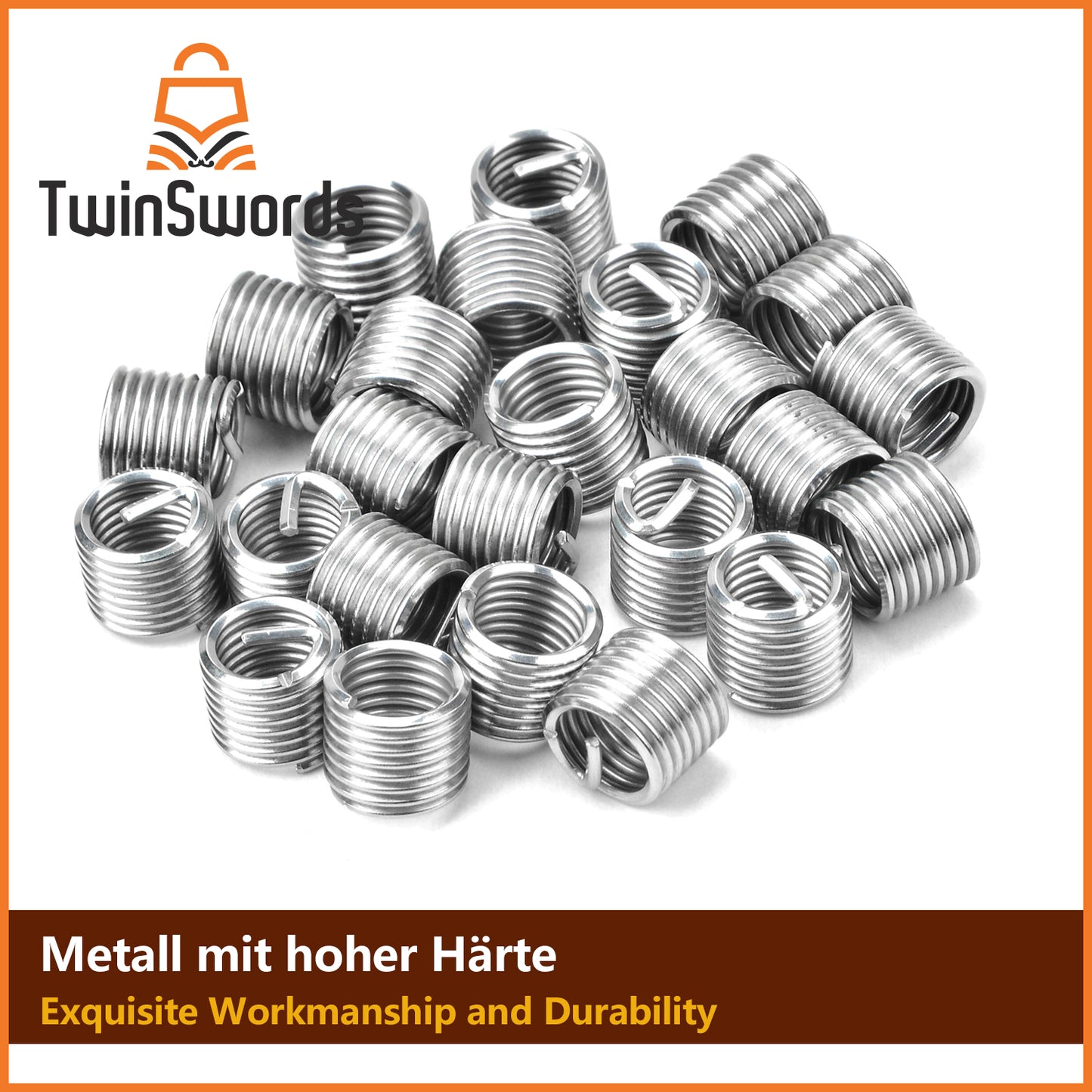 TwinSwords Gewinde Reparatur Set | Gewindereparatur Satz | Bohrer mit M5 M6 M8 M10 M12 | Einsätze Hülsen 131-teiliges 1 Set