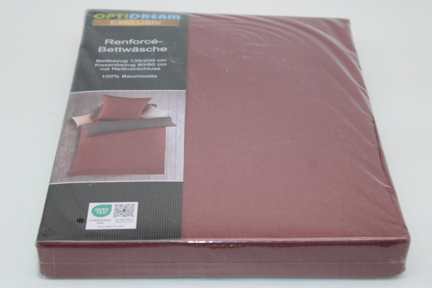 Renforce Bettwäsche Exklusiv 135/200+80/80, RSV 100% Baumwolle | Rosenholz/Anthrazit