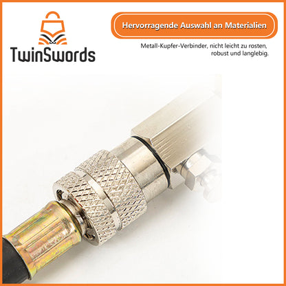 TwinSwords Kompressionsprüfgerät | Kompressionsprüfer Set | Kompressionstester Motor M10 M12 M14 M18 Kompression prüfen meßen Kfz 0 - 20 bar & 0 - 300 Psi 1 Set