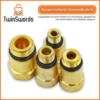 TwinSwords Kompressionsprüfgerät | Kompressionsprüfer Set | Kompressionstester Motor M10 M12 M14 M18 Kompression prüfen meßen Kfz 0 - 20 bar & 0 - 300 Psi 1 Set
