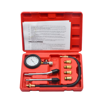 TwinSwords Kompressionsprüfgerät | Kompressionsprüfer Set | Kompressionstester Motor M10 M12 M14 M18 Kompression prüfen meßen Kfz 0 - 20 bar & 0 - 300 Psi 1 Set