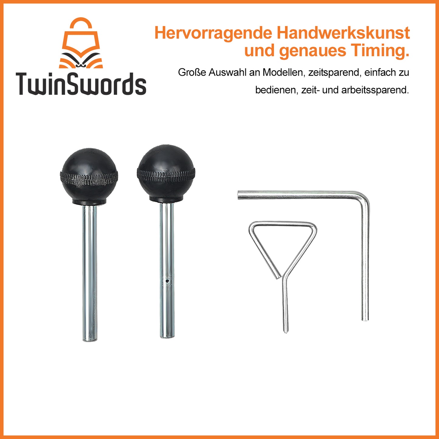 TwinSwords Steuerzeiten Einstellwerkzeug | Zahnriemen Wechsel Werkzeug Set | Nockwellen Arretierwerkzeug für VW Audi Skoda 1.2, 1.4, 1.6, 1.9, 2.0 SDI/TDI - 6-teilig IK1134