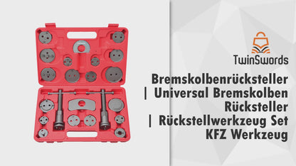 TwinSwords Bremskolbenrücksteller | Universal Bremskolben Rücksteller | Rückstellwerkzeug Set KFZ Werkzeug 22-teiliges 1 Set
