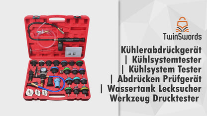 TwinSwords Kühlerabdrückgerät | Kühlsystemtester | Kühlsystem Tester | abdrücken Prüfgerät | Wassertank Lecksucher Werkzeug Drucktester 28-teiliges 1 Set