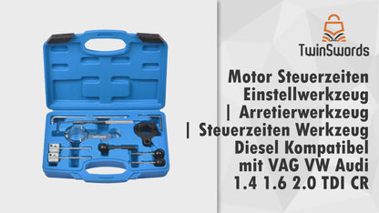 TwinSwords Motor Steuerzeiten Einstellwerkzeug | Arretierwerkzeug | Steuerzeiten Werkzeug Diesel Kompatibel mit VAG VW Audi 1.4 1.6 2.0 TDI CR 1 Set