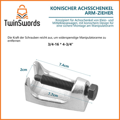 TwinSwords Kugelgelenk Abzieher Set | Spurstangenkopf Ausdrücker | Traggelenk Werkzeug 5 Tlg. 1 Set