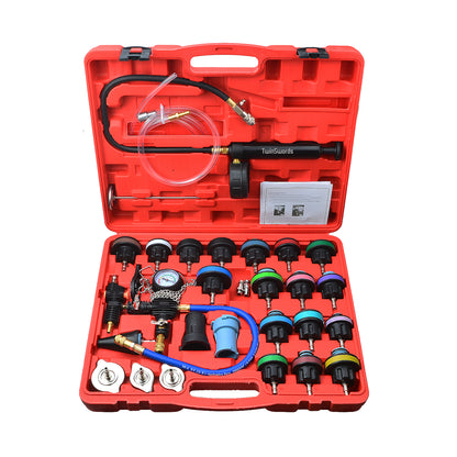 TwinSwords Kühlerabdrückgerät | Kühlsystemtester | Kühlsystem Tester | abdrücken Prüfgerät | Wassertank Lecksucher Werkzeug Drucktester 28-teiliges 1 Set