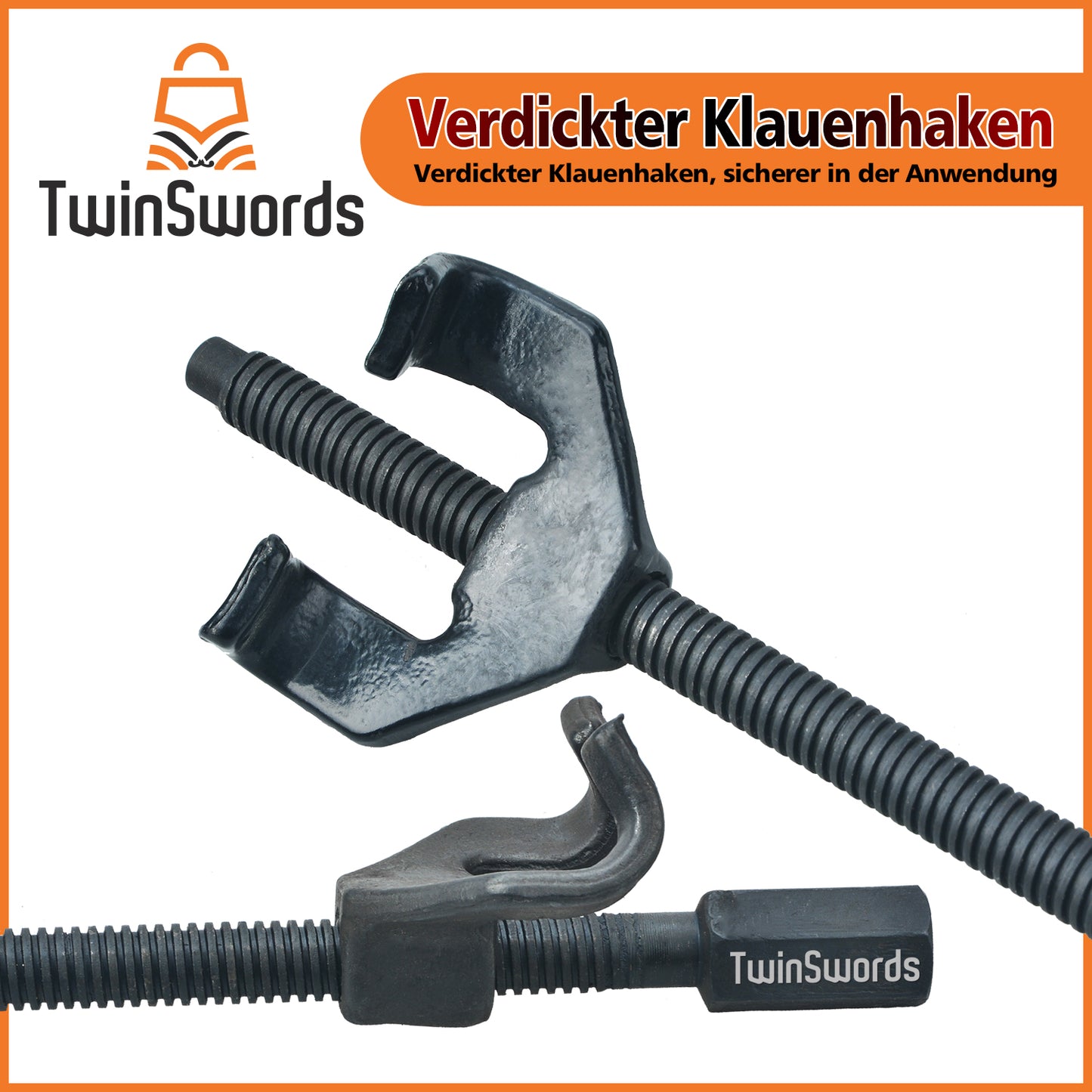 TwinSwords spring compressor set tool | Lowering tuning universal spring strut tension, up to 370mm. 2 pcs. 1 set