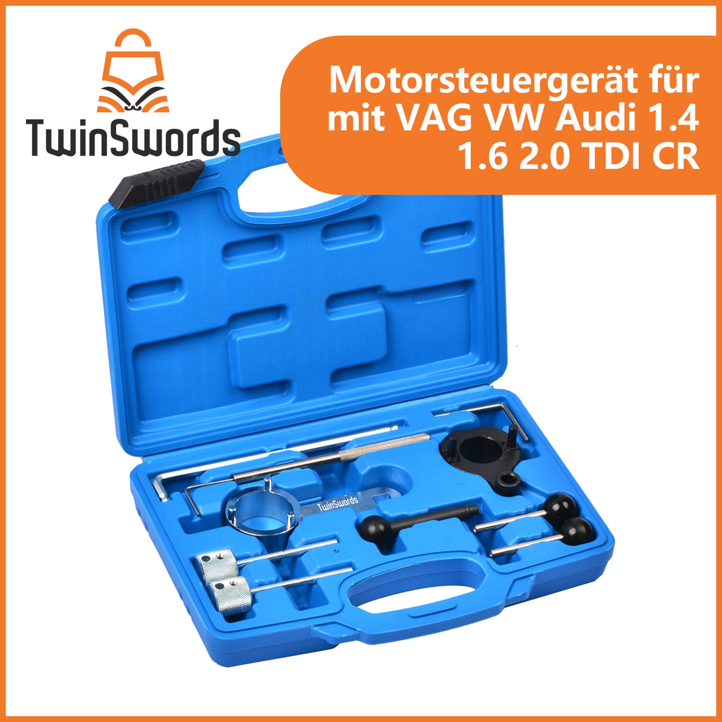 TwinSwords Motor Steuerzeiten Einstellwerkzeug | Arretierwerkzeug | Steuerzeiten Werkzeug Diesel Kompatibel mit VAG VW Audi 1.4 1.6 2.0 TDI CR 1 Set