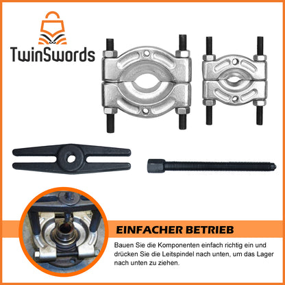 TwinSwords Lagerabzieher | Trennmesser für Kugellager | Lager Abzieher | Polradabzieher Trennvorrichtung 30-70mm 14-teiliges 1 Set