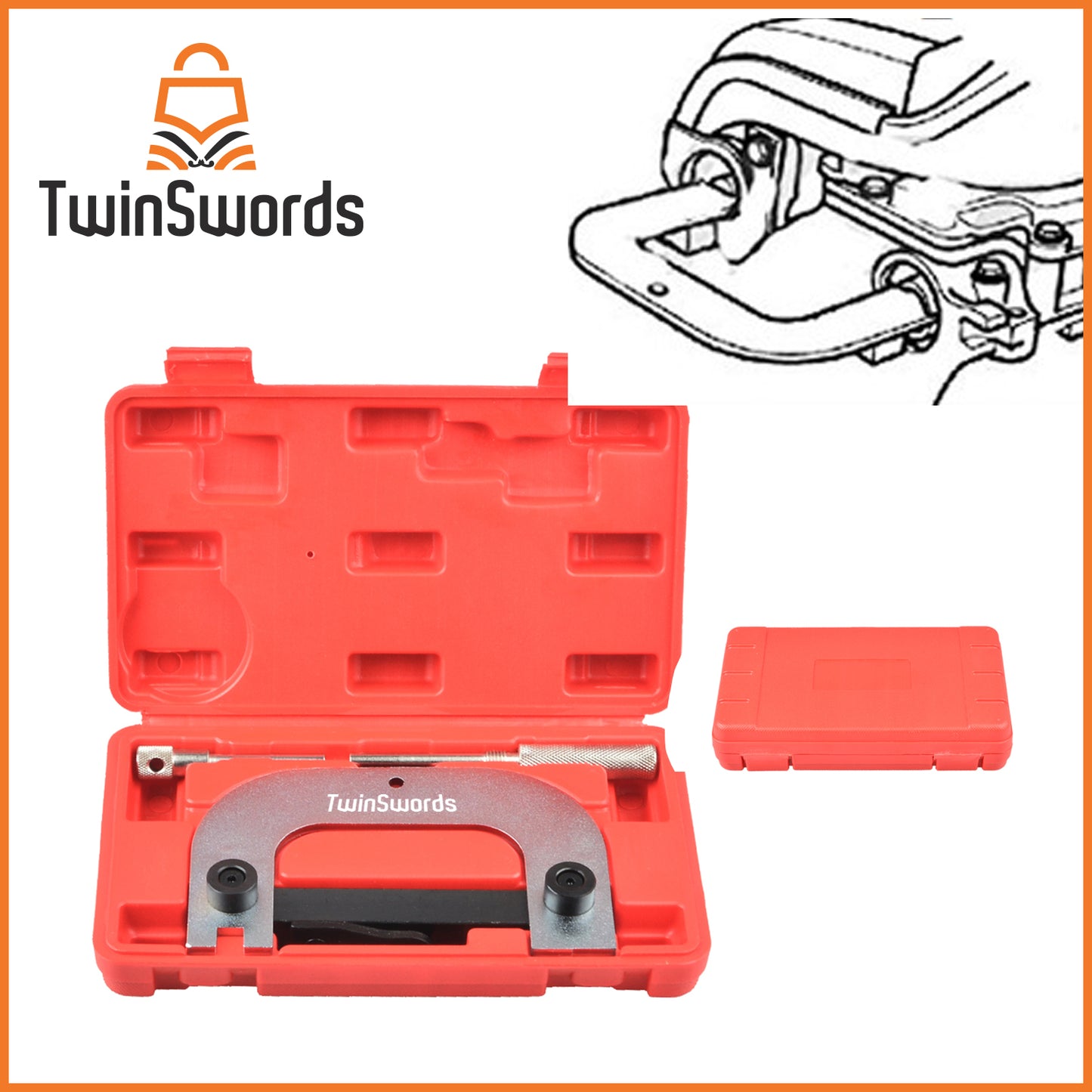 TwinSwords Motor Steuerzeiten Einstellwerzeug | Zahnriemen Wechsel |Nockwellen Werkzeug, F4P F4R Codes Kompatibel mit Renault Nissan Vauxhall Opel 1.4 1.6 1.8 2.0 16V 1 Set